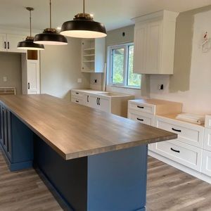 Pendant Lights (2) - White and Gold